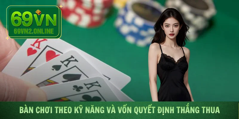 Bàn chơi theo kỹ năng và vốn quyết định thắng thua